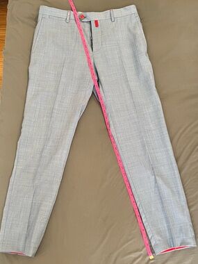 Kiton Napoli Men's Light Blue 100% Wool Luxury Dress Pants Trousers Size 32
